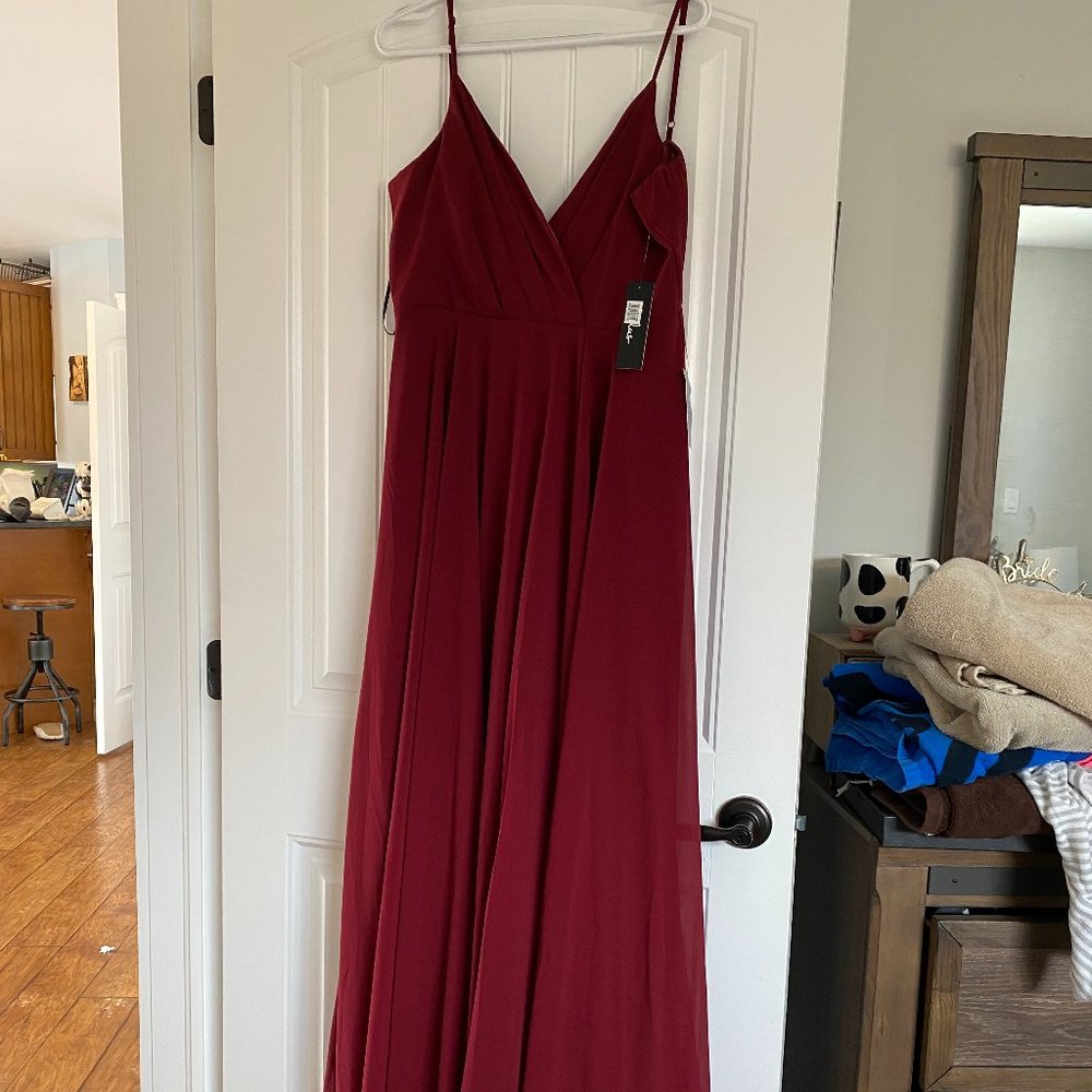 Lulu's All About Love Burgundy Maxi Dress